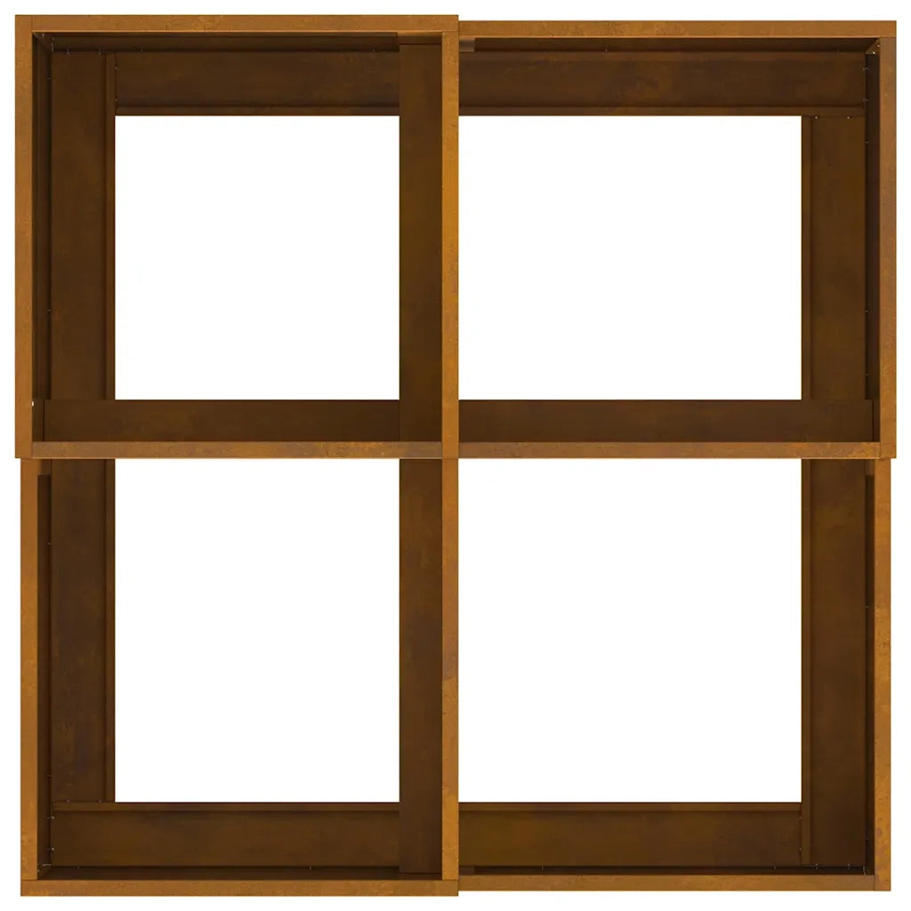 Vaso da giardino-Fioriera Esterno-Contenitore per Piante Ruggine 80 x 80 x 48 cm Acciaio CorTen