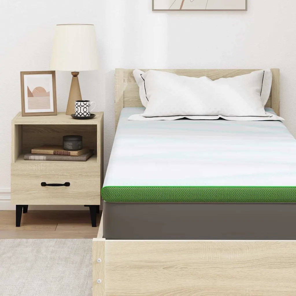 Topper per materasso Bianco e Verde 70 x 200 cm 4106143