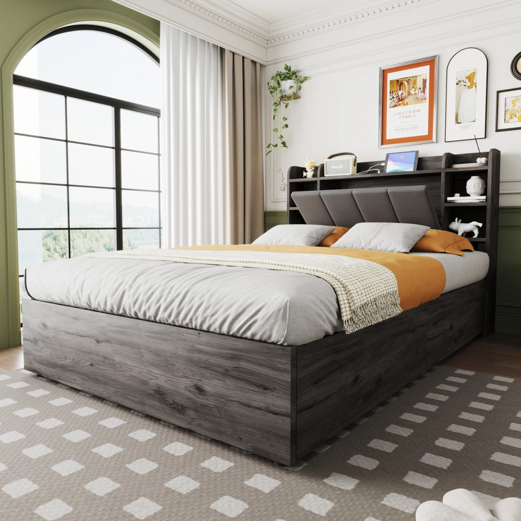 letto in mdf grigio 140 x 200 cm