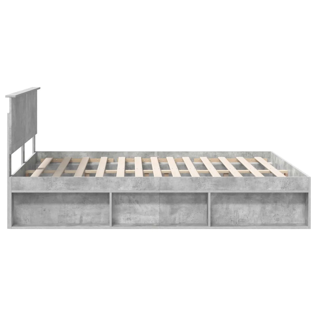 Letto matrimoniale | Letto per adulti | Struttura del letto Calcestruzzo 160 x 200 cm Pino massello