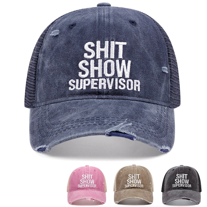 SUPERVISORE DI MERDA Cappellino da baseball con foro per il foro Cappellino da cowboy Kaki
