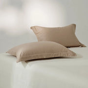 Due Cuscini 100% Cotone - Cuscini con Cordoncino Cotone - Set di Cuscini - 48x74 cm - Marrone