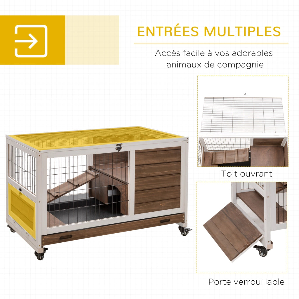 Coniglio Gabbia 2 Piani ¨C Minimal ¨C Marrone Bianco