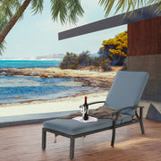 Chaise Longue da Esterno ¨C MINIMAL ¨C Alluminio, Cuscino Blu, Reclinabile