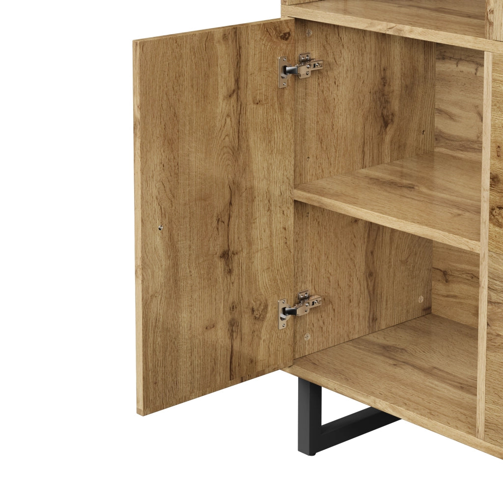 Guardaroba da ingresso compatto 110x186x38 cm nero e legno