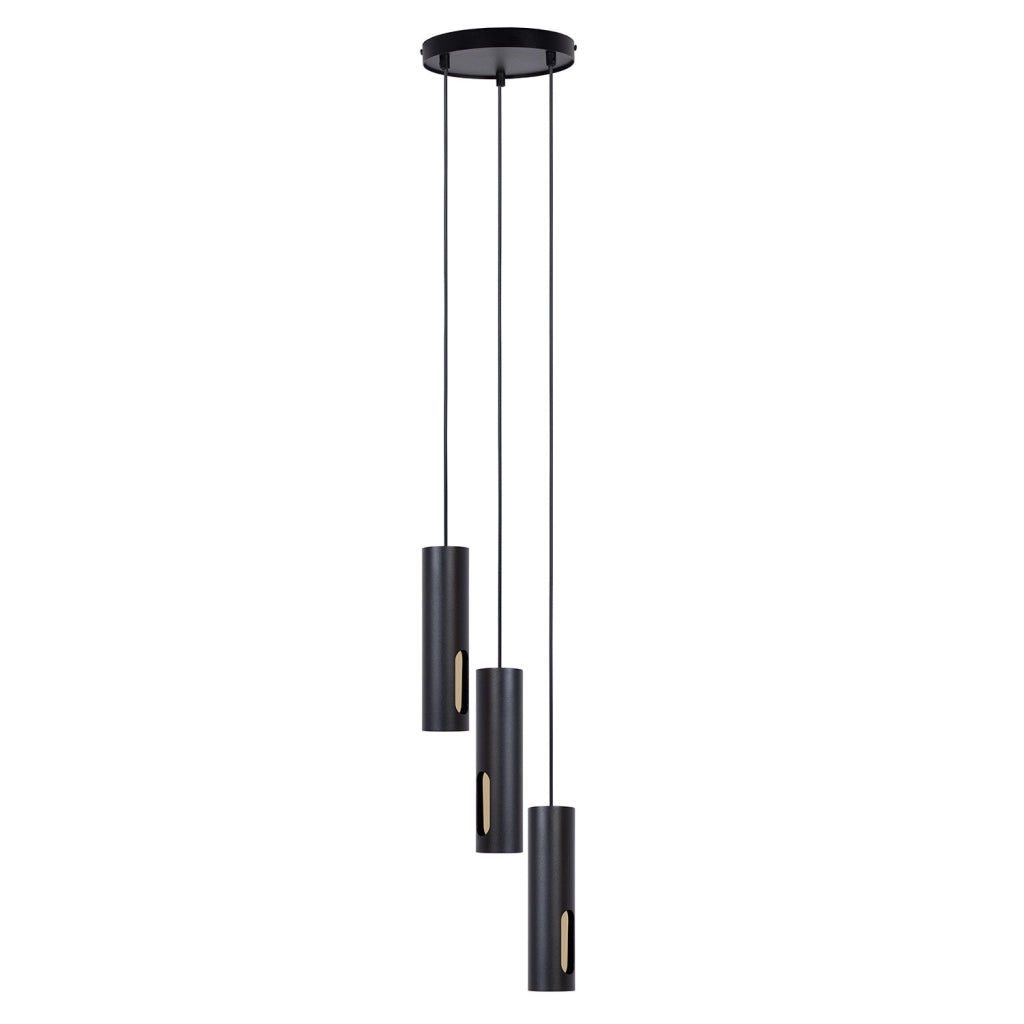 Lampada a sospensione Flow nera/oro Ø20cm 3xGU10 Sigma