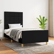 Giroletto senza Materasso-Struttura Letto Nero 80x200 cm Tessuto 364412