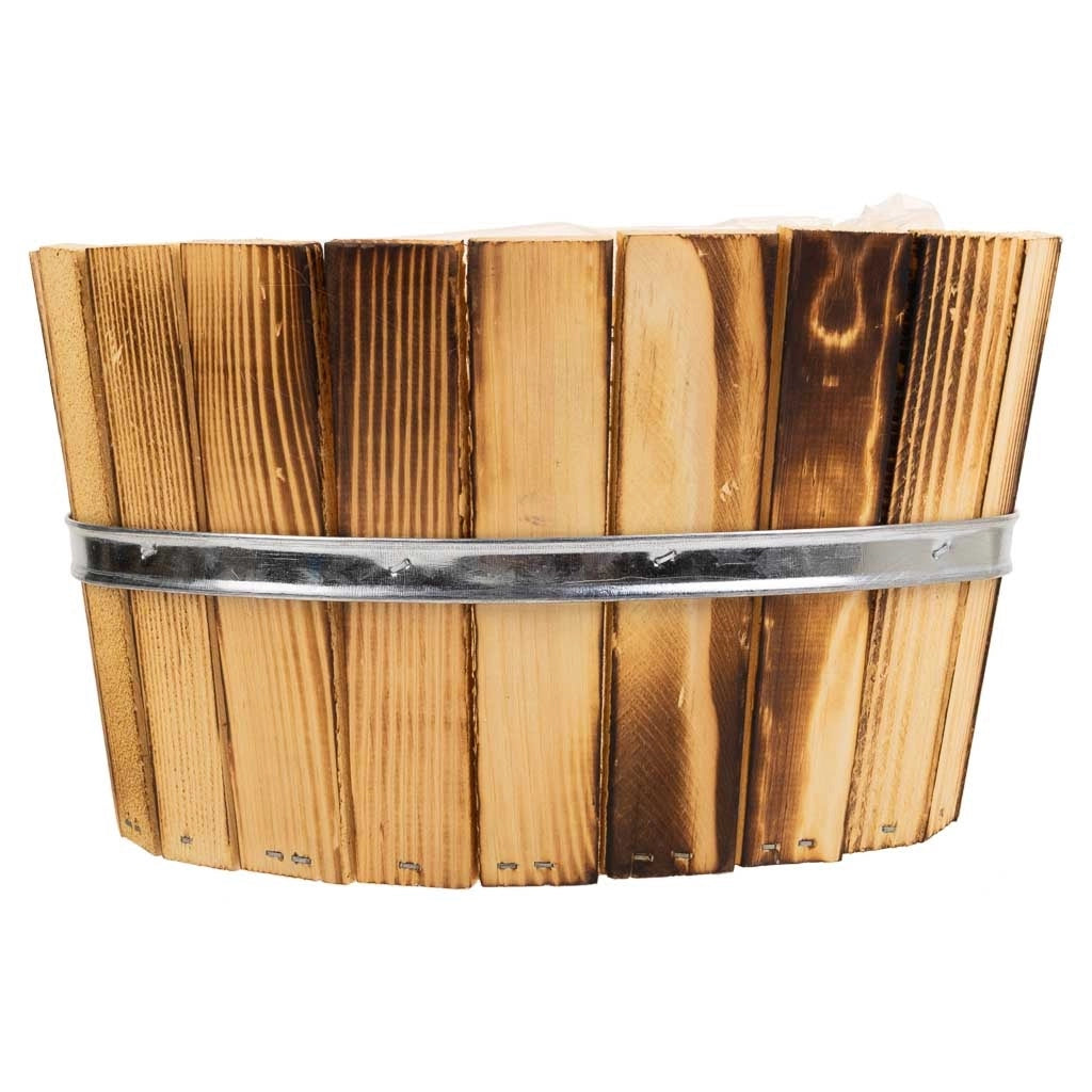 Cesto in legno e corda marrone 49x26x15h