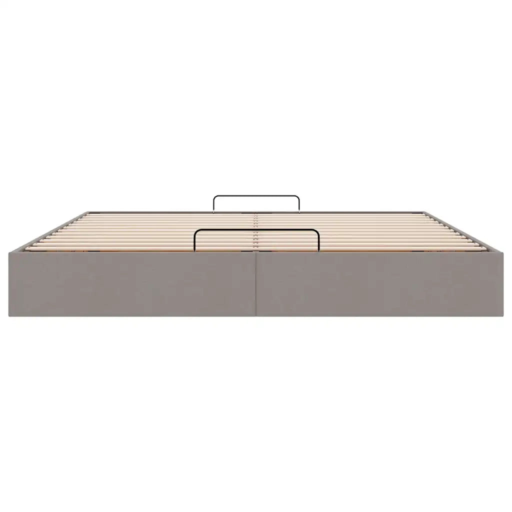 Struttura Letto Pouf senza Materasso-Giroletto con contenitore Tortora 180x200 cm Tessuto