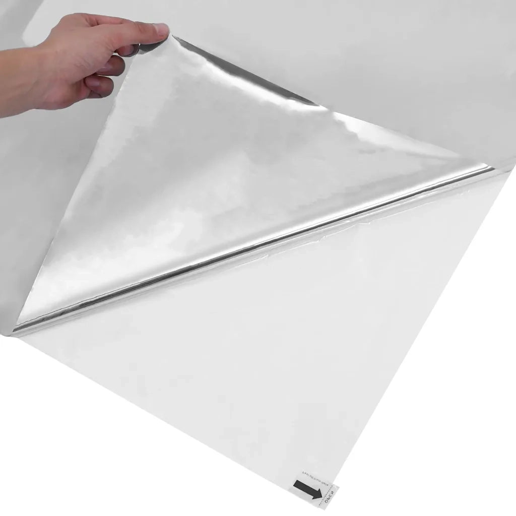 Pellicola per Finestra Solare Riflettente Statica Argento PVC 3394731
