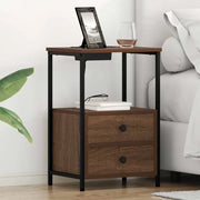 Set di 2 Comodini | Armadio da Notte | Mobiletto da notte Rovere Marrone 40 x 31 x 60 cm