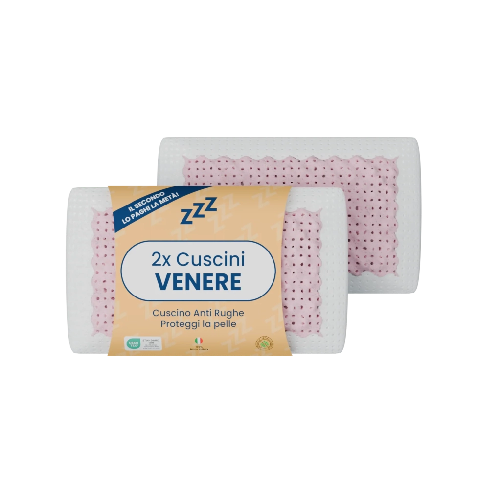 Coppia | Cuscino AntiRughe - Proteggi la Pelle - Venere - 12x42x12cm