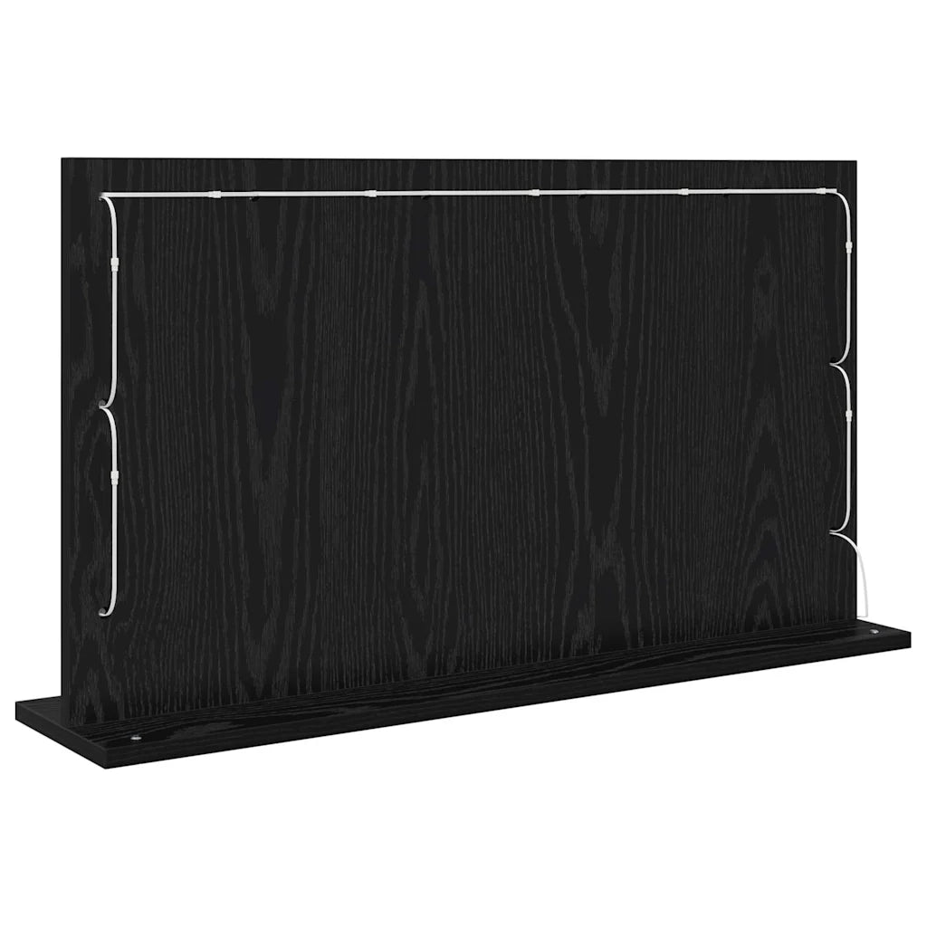 Specchio da Vanit¨¤ Rettangolare Rovere Nero 80 x 45 x 18 cm