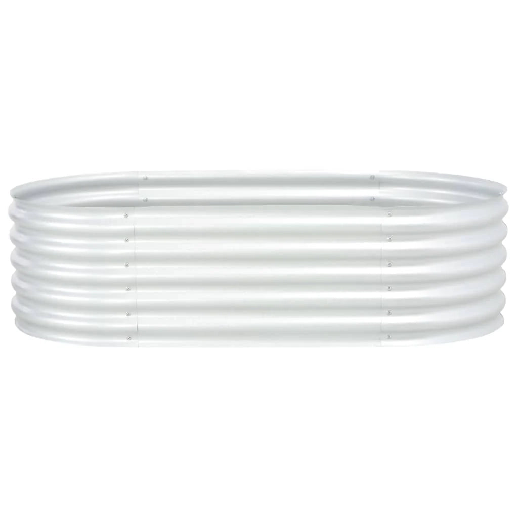 Fioriera rialzata per piante e fiori da giardino 160 x 80 x 44 cm acciaio zincato argento 02_0001004