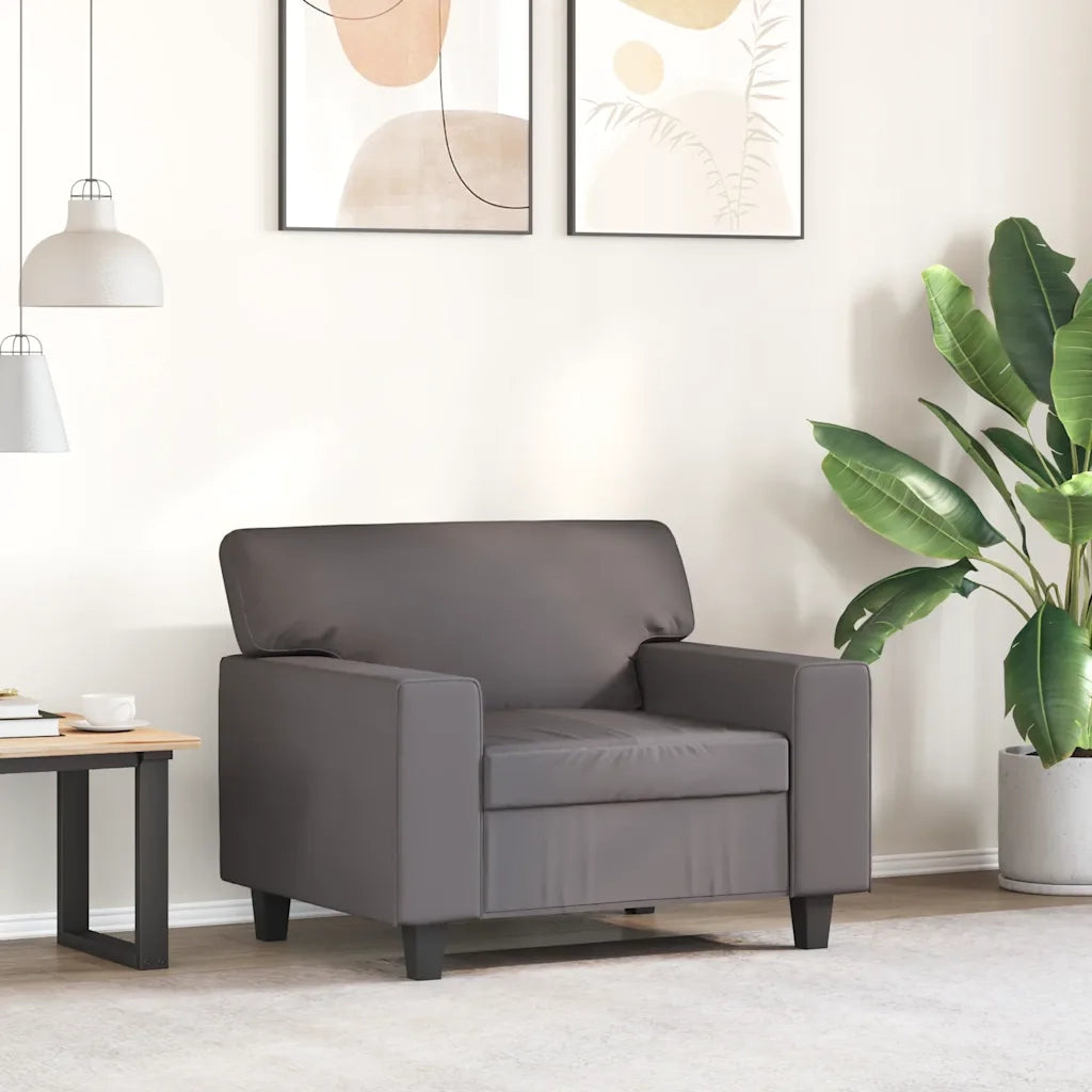 Poltrona | Sedia Relax Grigia 60 cm in Similpelle