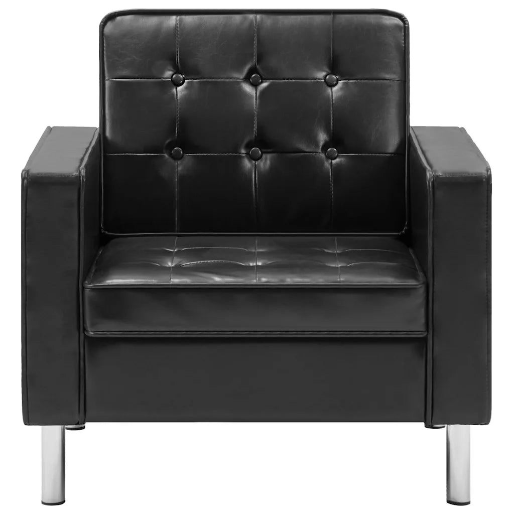 Poltrona | Sedia Relax Nera 75x70x75 cm Similpelle