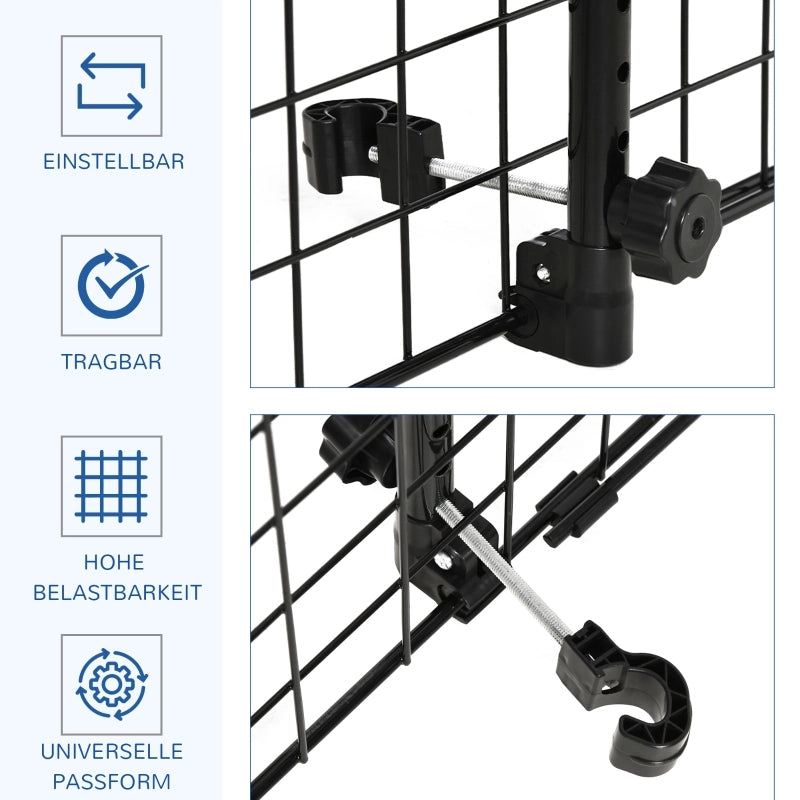Griglia divisoria per auto per cani in metallo nero regolabile 91–152 × 30 cm con fissaggio senza attrezzi