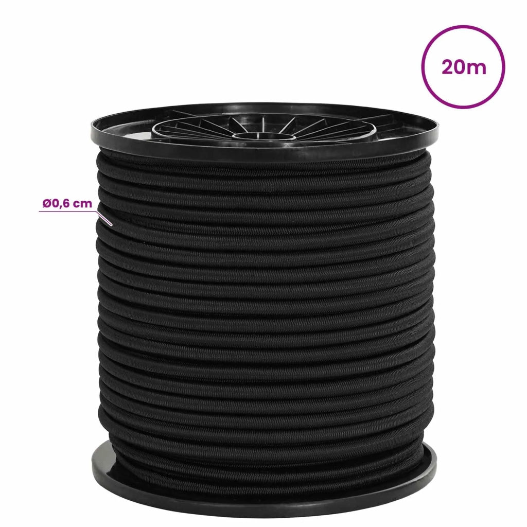 Corde Bungee 6 mm Nero PP e gomma 42047627