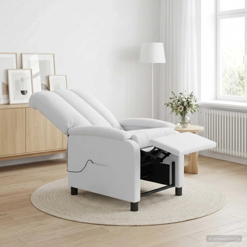 Poltrona Massaggiante Bianco Tessuto 42034978