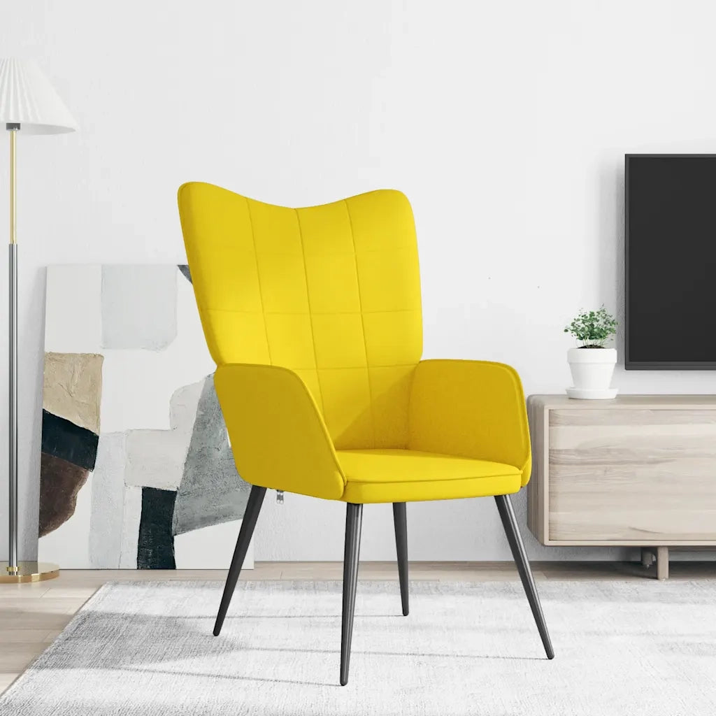 Poltrona | Sedia Relax Giallo Senape in Tessuto