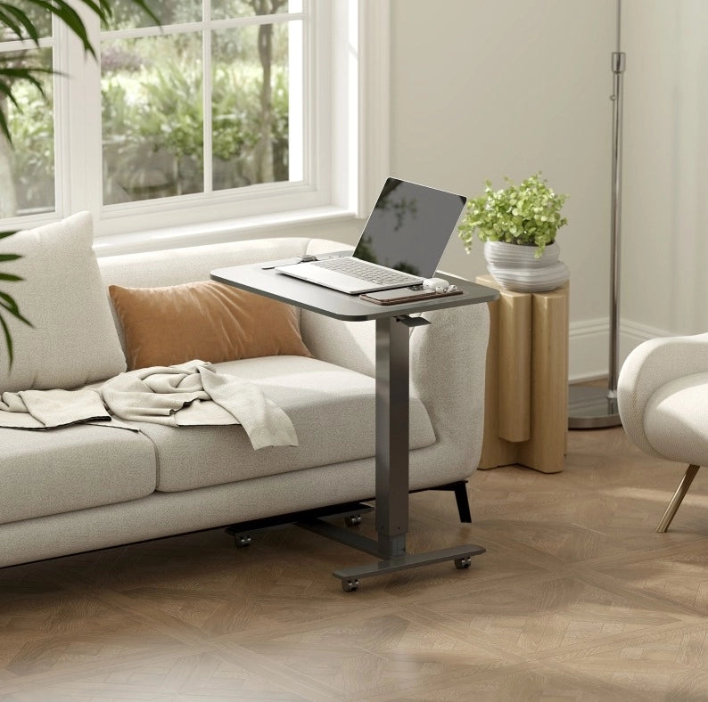 Scrivania mobile regolabile in altezza con ruote, nera