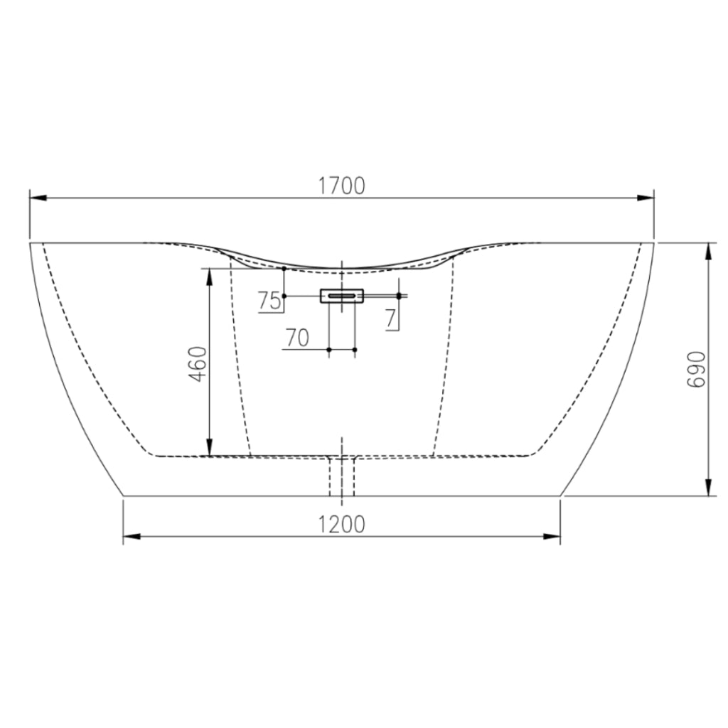 Vasca da bagno free standing design moderno ed elegante cm 170 *** confezione 1