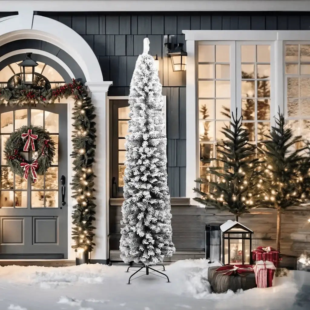 Albero di Natale Artificiale con Neve Fioccata Verde 210 cm PVC 320955
