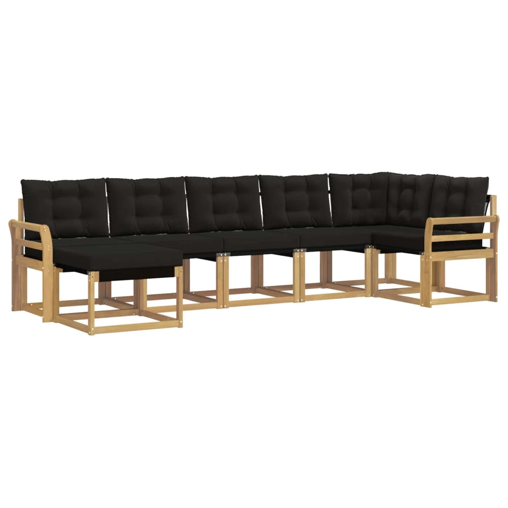 Set di divani da esterno con cuscino 7 pcs Bianco e Nero 3389694
