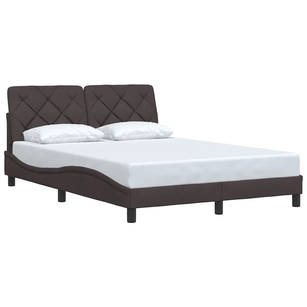 Letto matrimoniale | Letto per adulti | Giroletto senza Materasso Marrone Scuro 120x200 cm Tessuto