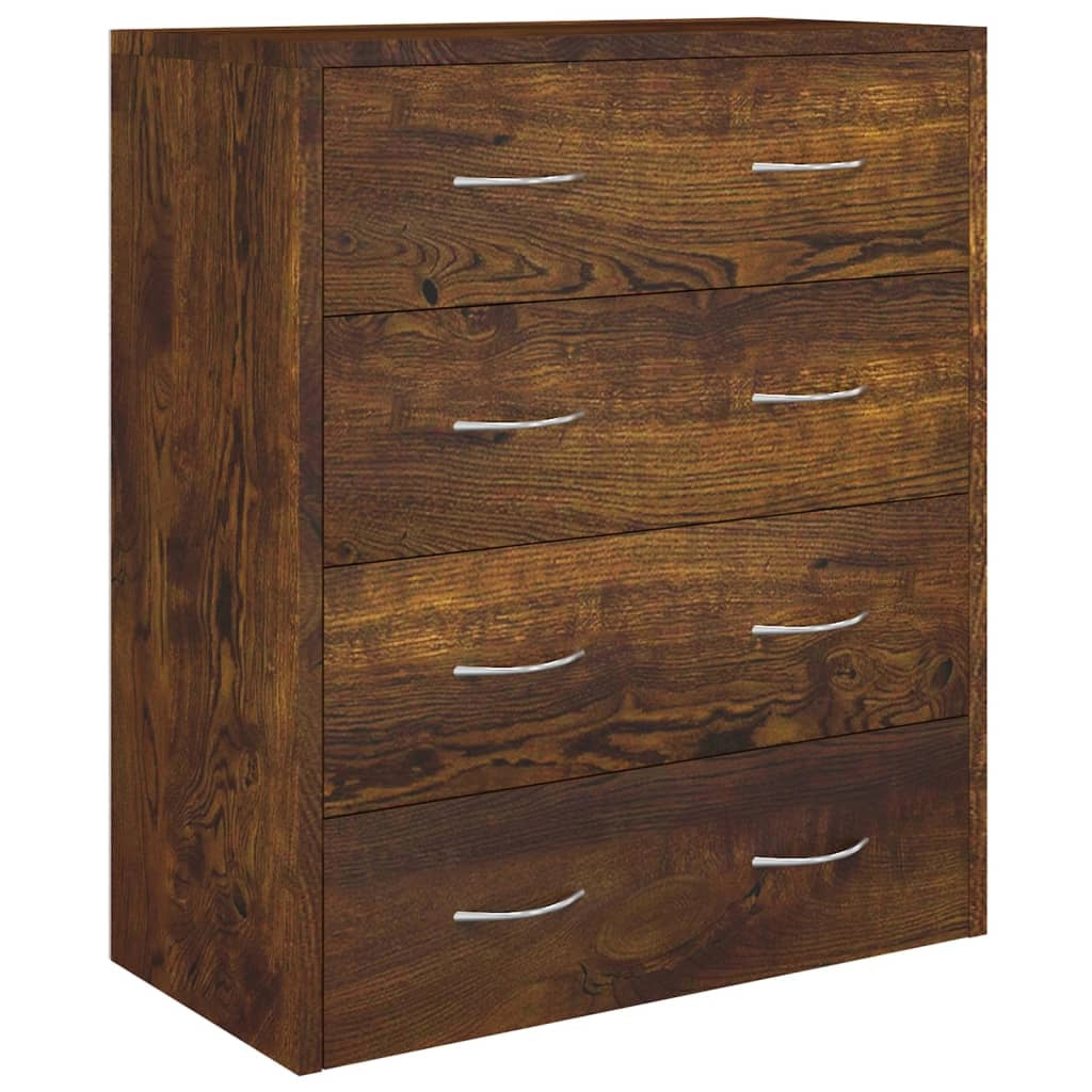 Buffet credenza cassettiera mobiletto mobile contenitore organizer per cucina soggiorno salotto con 4 cassetti 60 x 30,5 x 71 cm marrone fumé 02_0029751