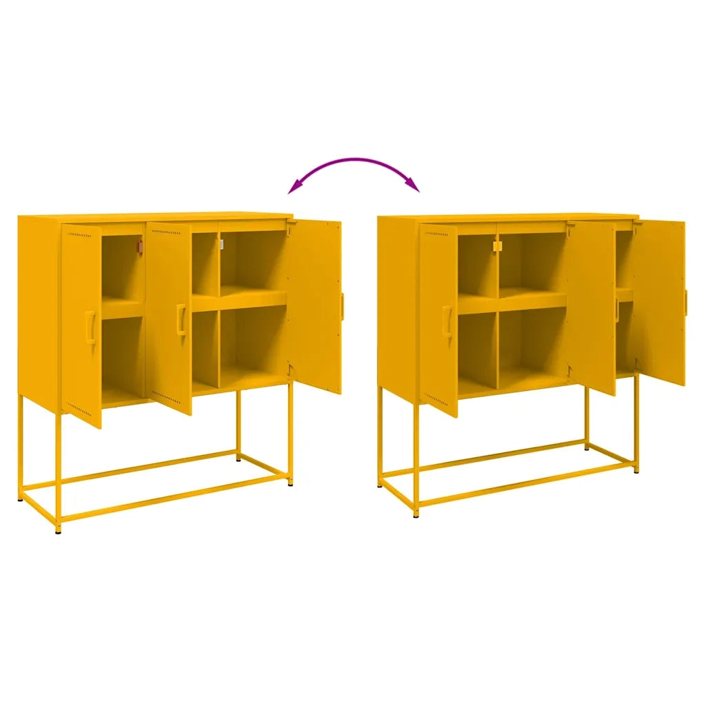 Credenza Giallo Senape 100,5x39x107 cm in Acciaio 846539