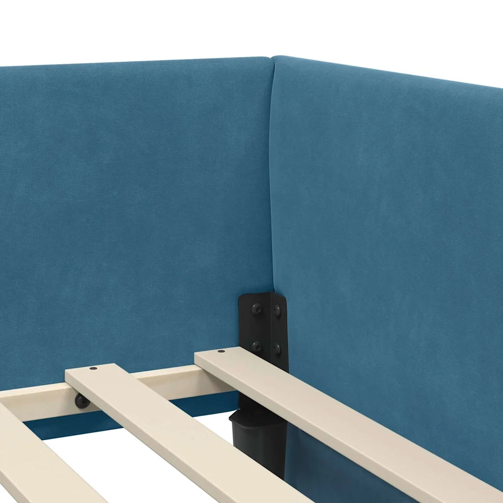 Struttura Letto Angolare con Materasso Altro 2 pcs Blu Velluto 3393623