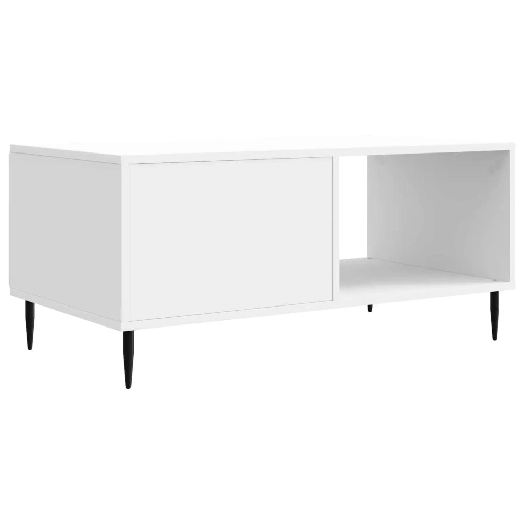 Tavolino da salotto Bianco Lucido 90 x 50 x 40 cm 894499