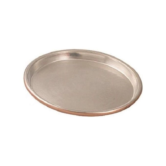 Vigor CM60 Teglia in Rame Stagnato Tonda con Bordo da 3 cm Diametro 60 cm colore Argentato