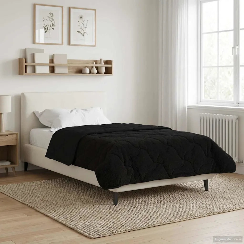 Duvet Invernale 155 x 220 cm Inverno Nero Traspirante 42026332