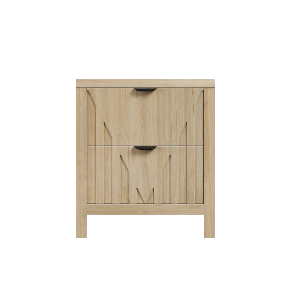 Comodino con cassetto effetto rovere in MDF