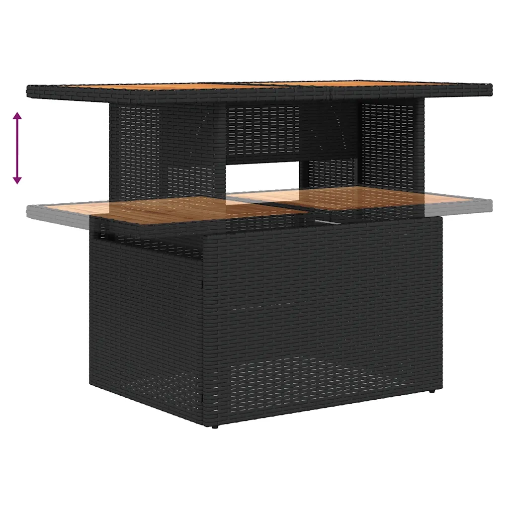 Set Divani da Giardino con Cuscini 7pz Nero Polyrattan 3326997