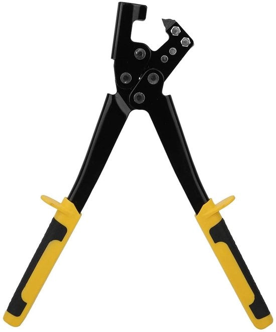 Tang per crimpaggio per profili di plafondo di decorazione, ideale per il fissaggio di Kiel in acciaio leggero, con maniglia per la penna del crimpatore di rail.