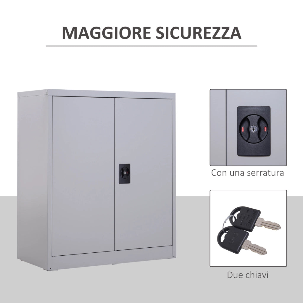 Armadio Ripiani Regolabili ¨C Minimal ¨C Grigio Acciaio 80x40x92.5cm