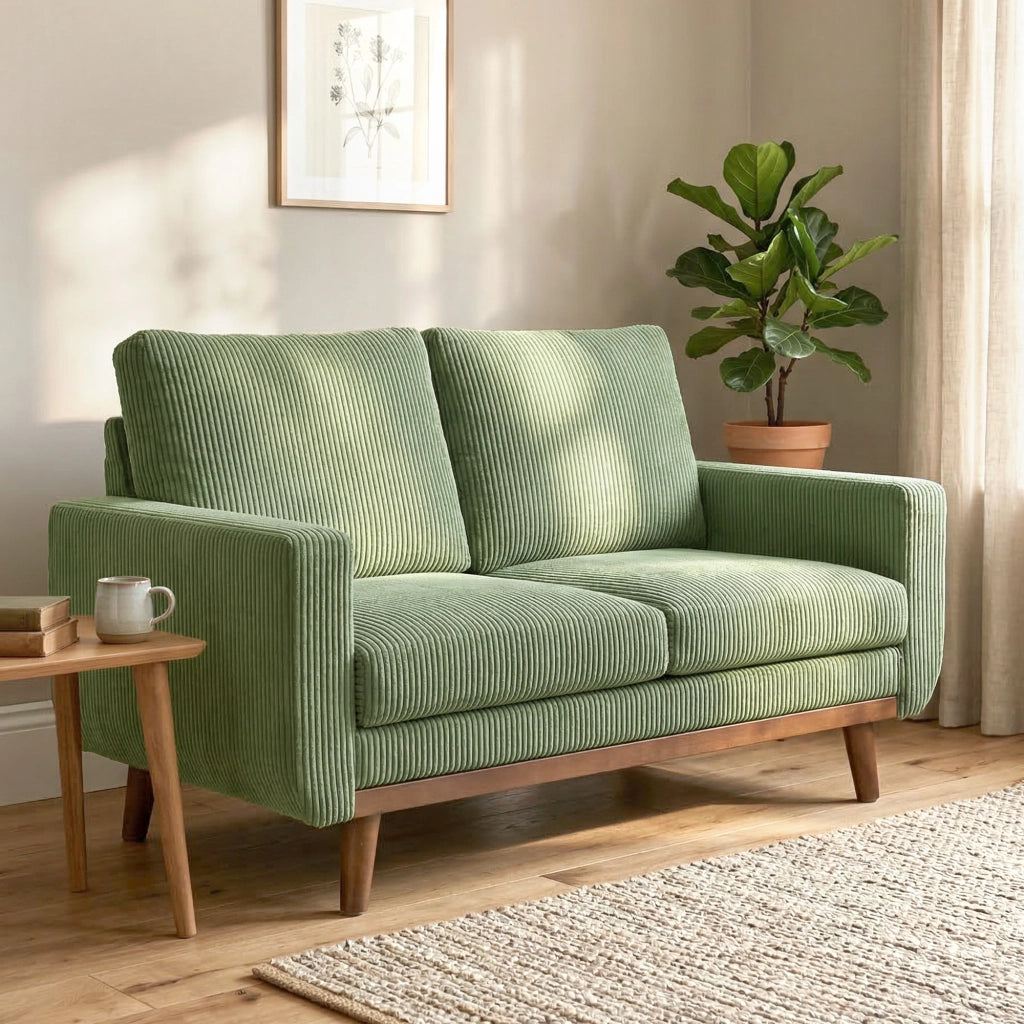 Divano 2 Posti ¨C zephmum ¨C Tessuto Verde 134 cm