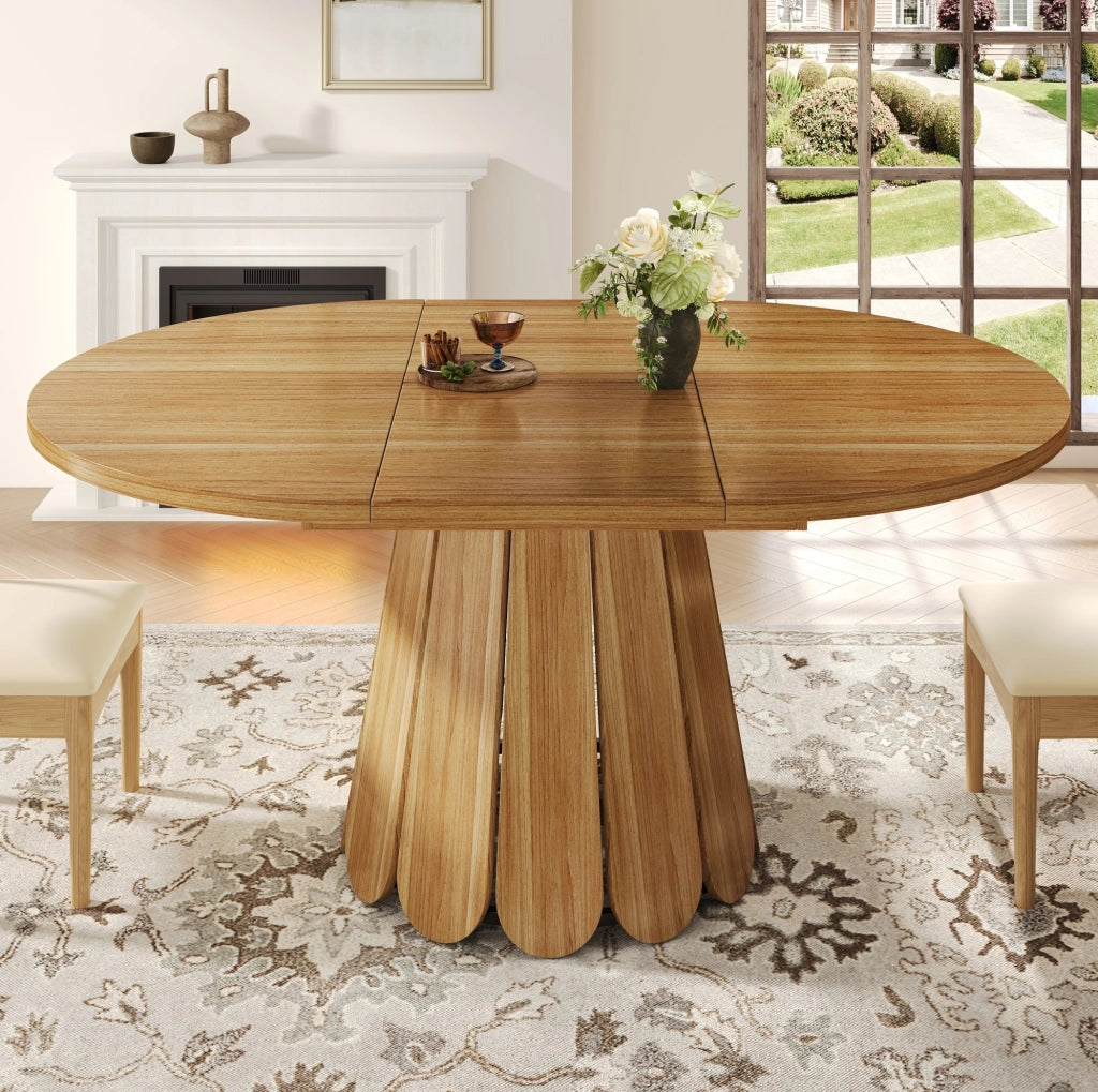 TAVOLO da pranzo allungabile 118-158x118x76,8 cm MDF marrone