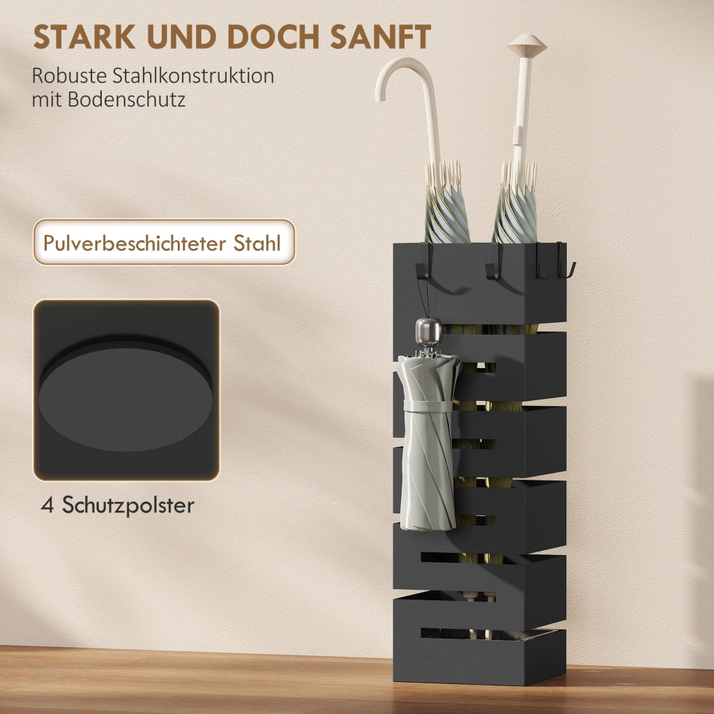Portaombrelli ¨C Minimal ¨C Nero, Acciaio, 8 Posti