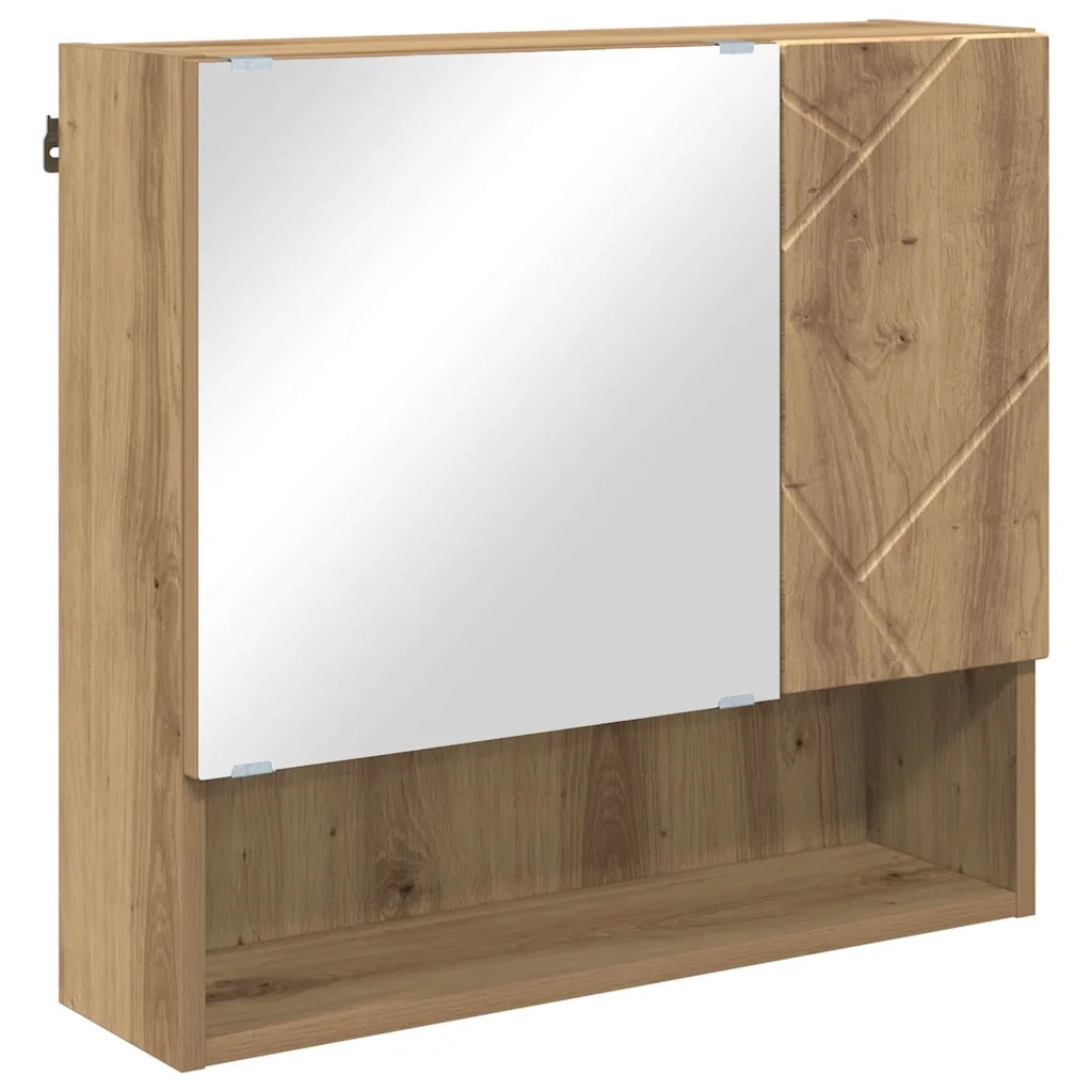 Set di mobili per il bagno con porta 5 pcs Rovere artigianale 3393002