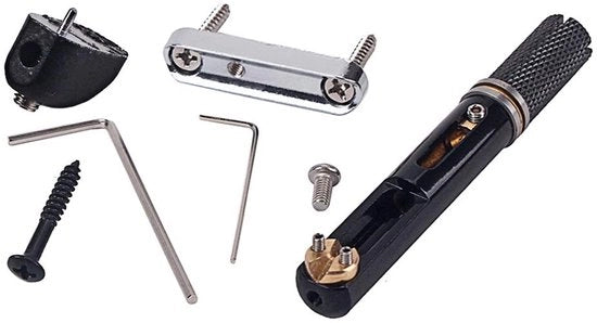 Ponte per chitarra - Senza maniglia - Ideale per musicisti - Nero - Ponte per chitarra singolo - Perfetto per 6 corde - Adatto per chitarre elettriche...
