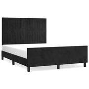 Letto matrimoniale | Letto per adulti | Giroletto senza Materasso Nero 140x200 cm in Velluto