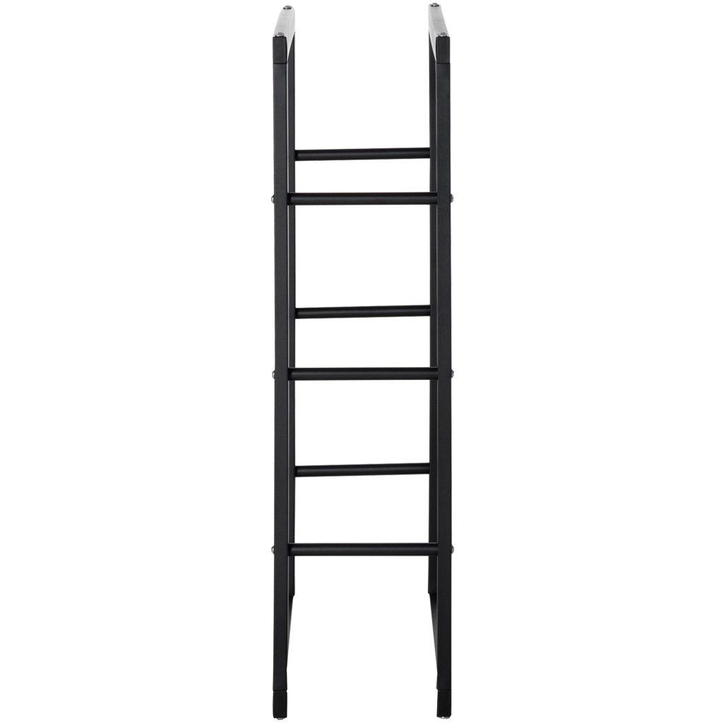 Portalegna in acciaio nero resistente fino a 97 kg, 60x25x100 cm