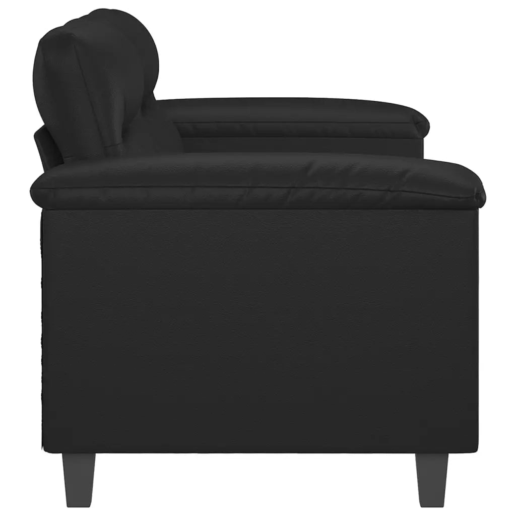 Divano a 2 Posti Nero 140 cm in Similpelle 359583