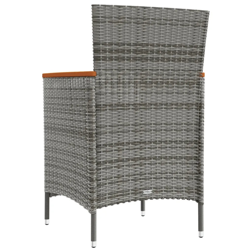 Sedie da Pranzo per Giardino 2 pz | Sedie da Esterno in Polyrattan Grigio