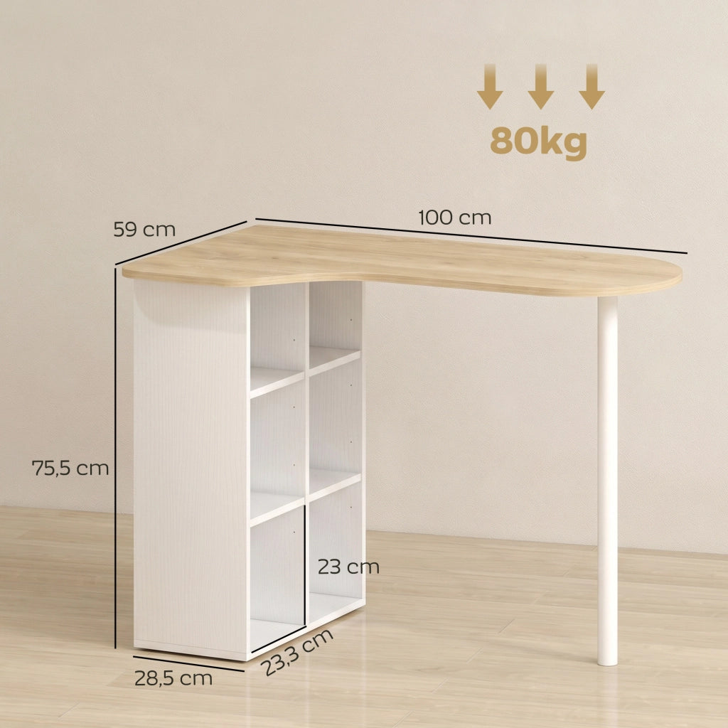 Bureau Irrégulier Table d'Ordinateur Bois Moderne 100 x 59 cm Chêne
