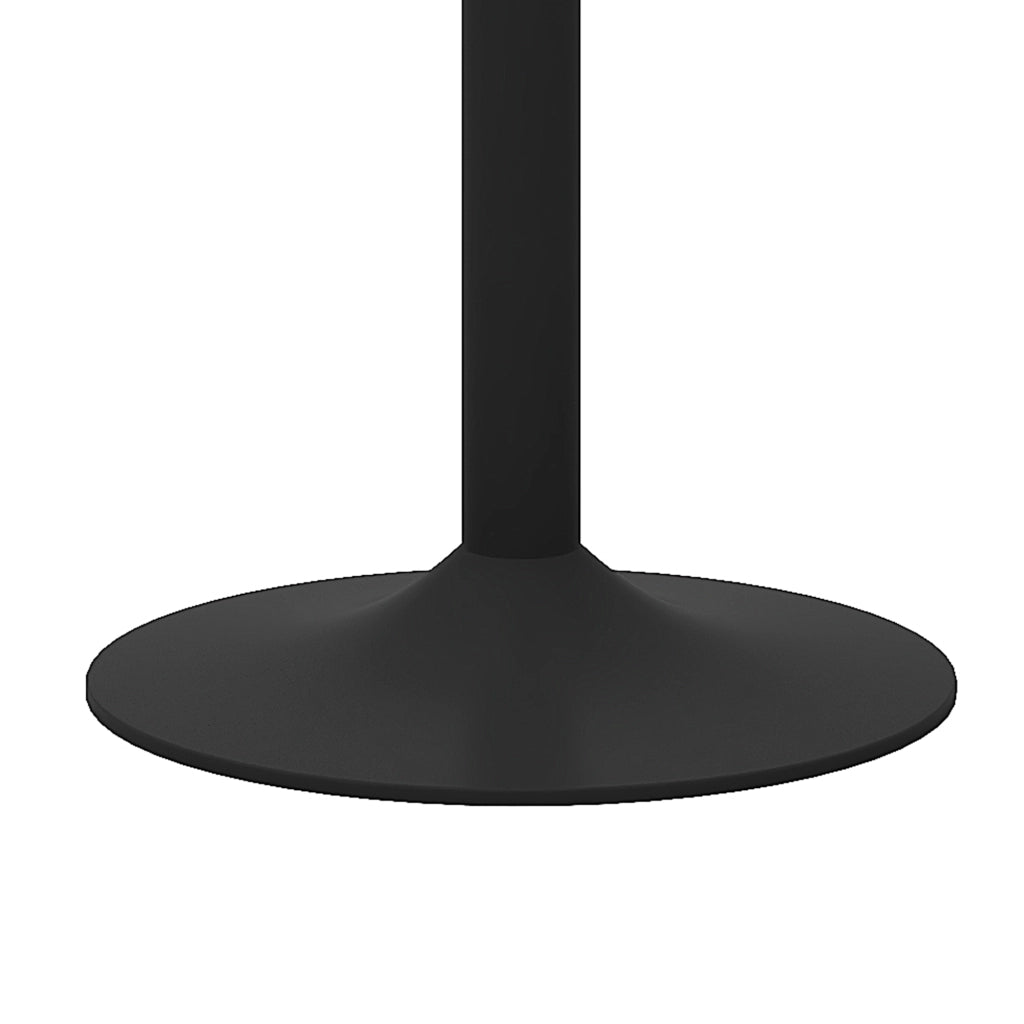 Tavolo alto rotondo con piano in vetro trasparente e base in metallo nero diametro 89 cm altezza 92 cm